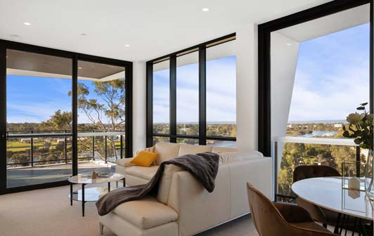 apartment livingroom with river view